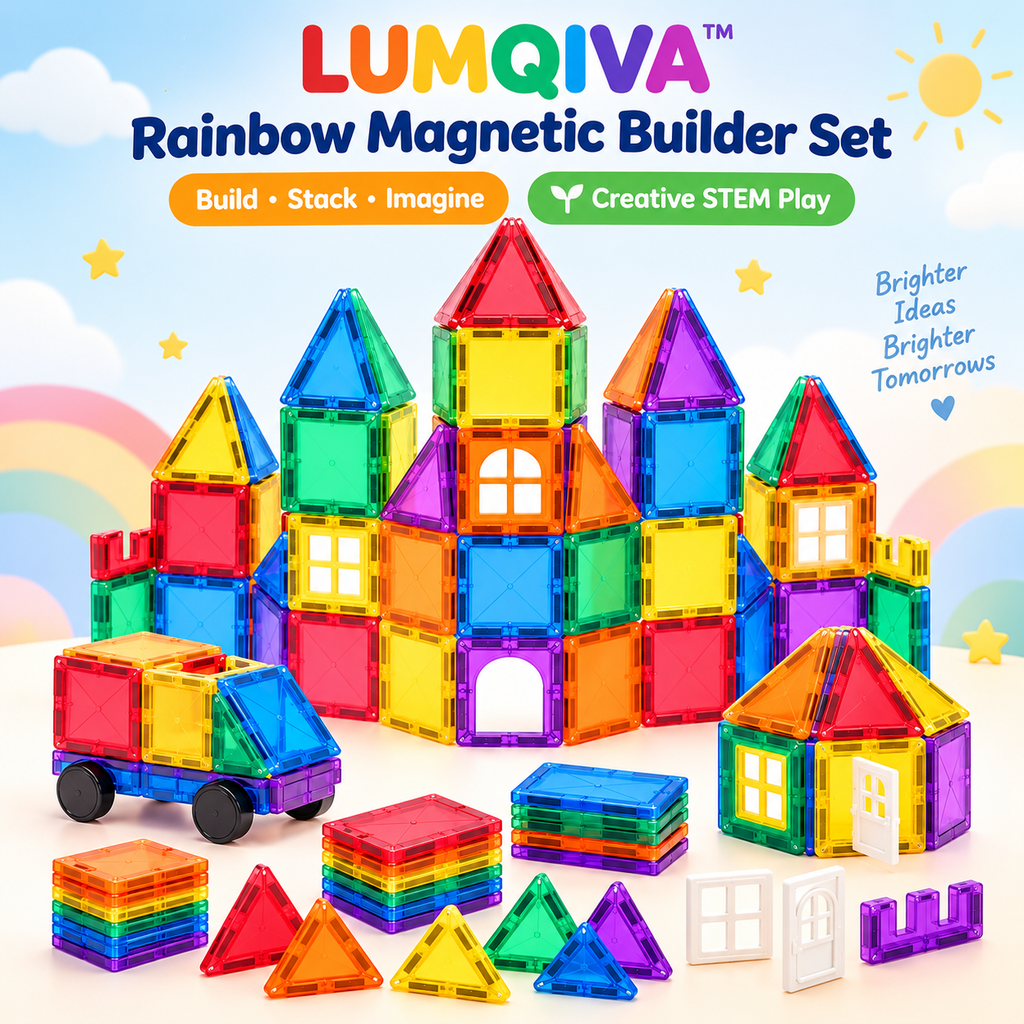 LUMQIVA™ Rainbow Magnetic Builder Set