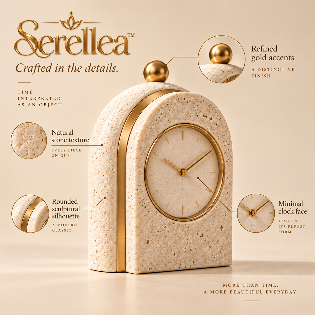 Serellea™ Margaux Sculpted Table Clock