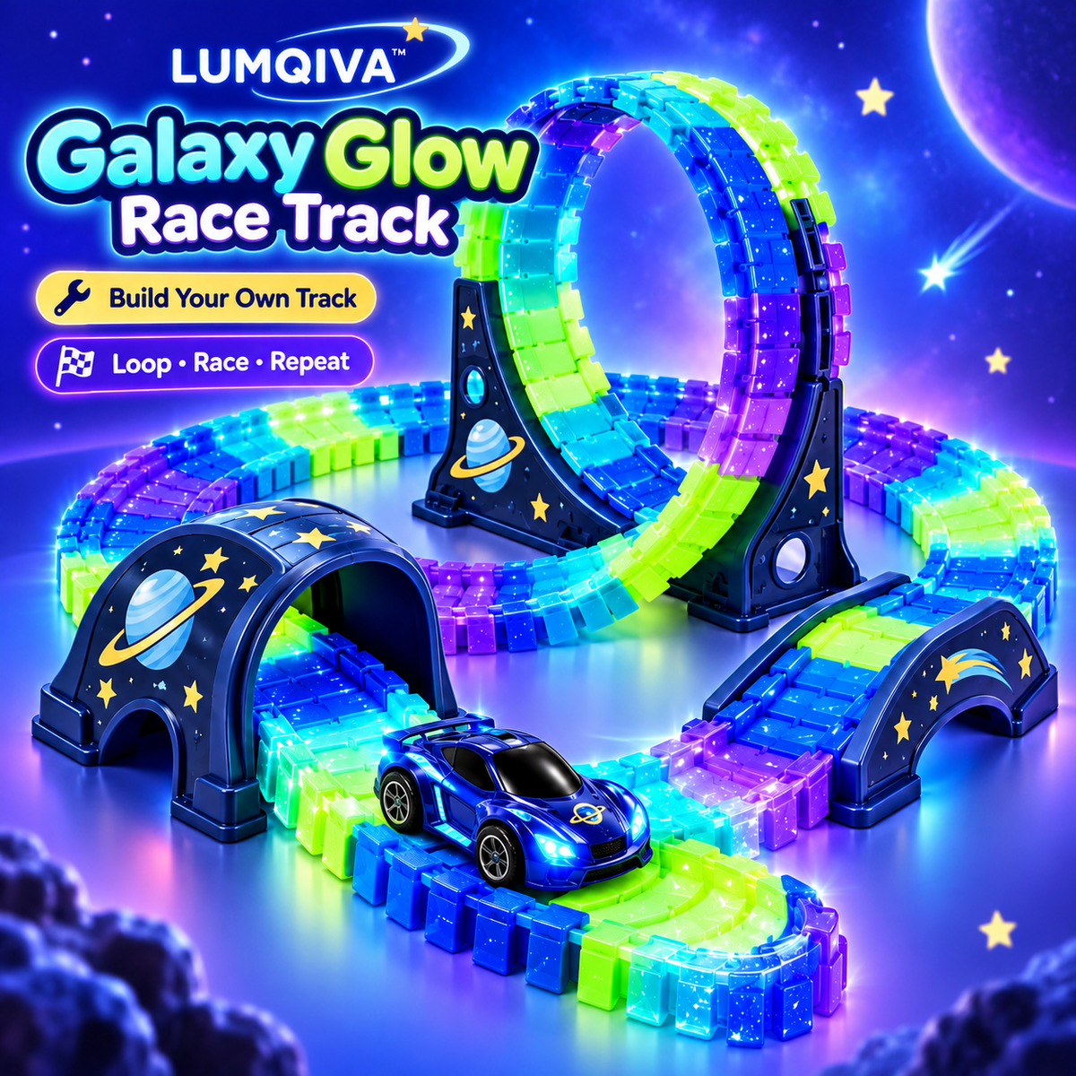 LUMQIVA™ Galaxy Glow Race Track