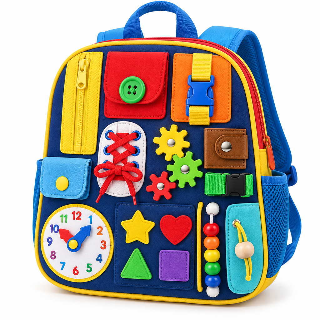 LUMQIVA™ Busy Board Learning Backpack