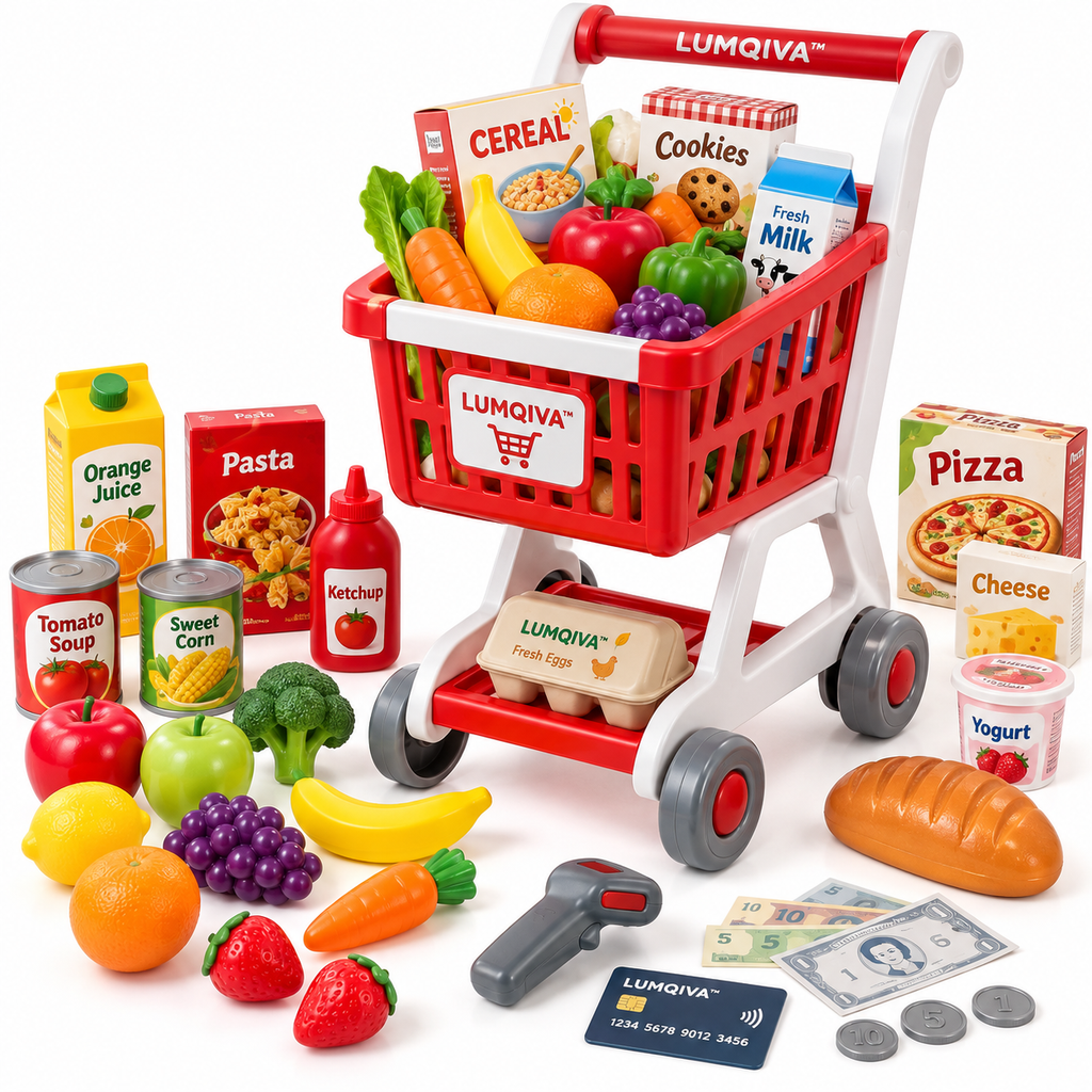 LUMQIVA™ Mini Market Shopping Cart Set