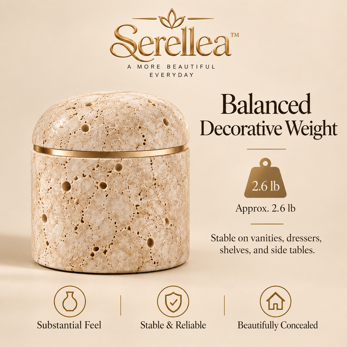 Serellea™ Laurette Sculpted Lidded Jar