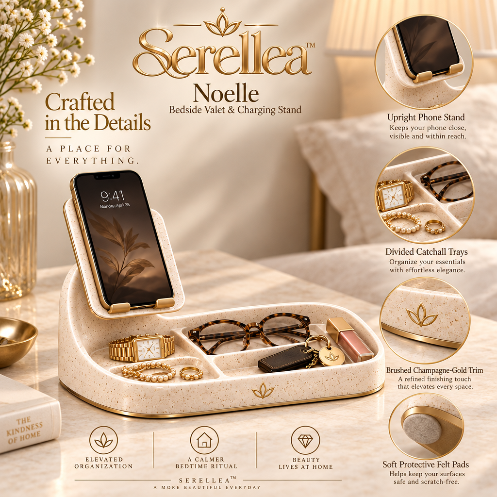 Serellea™ Noelle Bedside Valet & Charging Stand